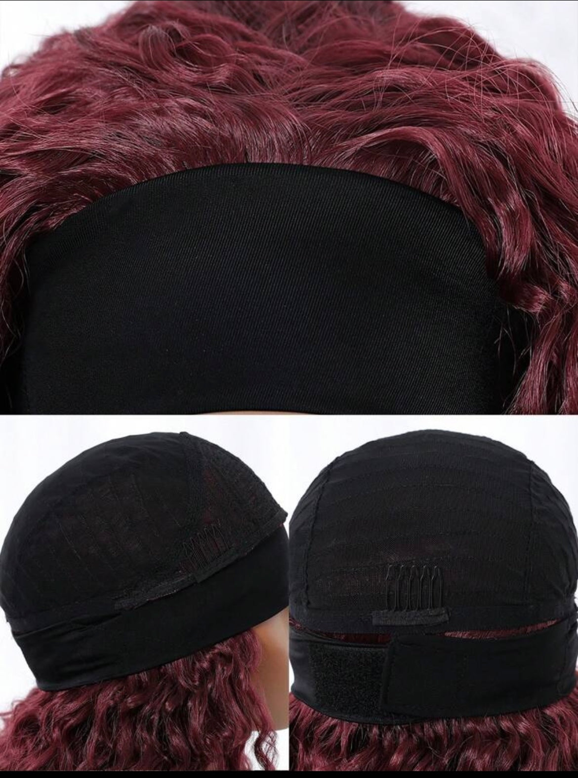 Burgandy Headband Kinky Curly wig