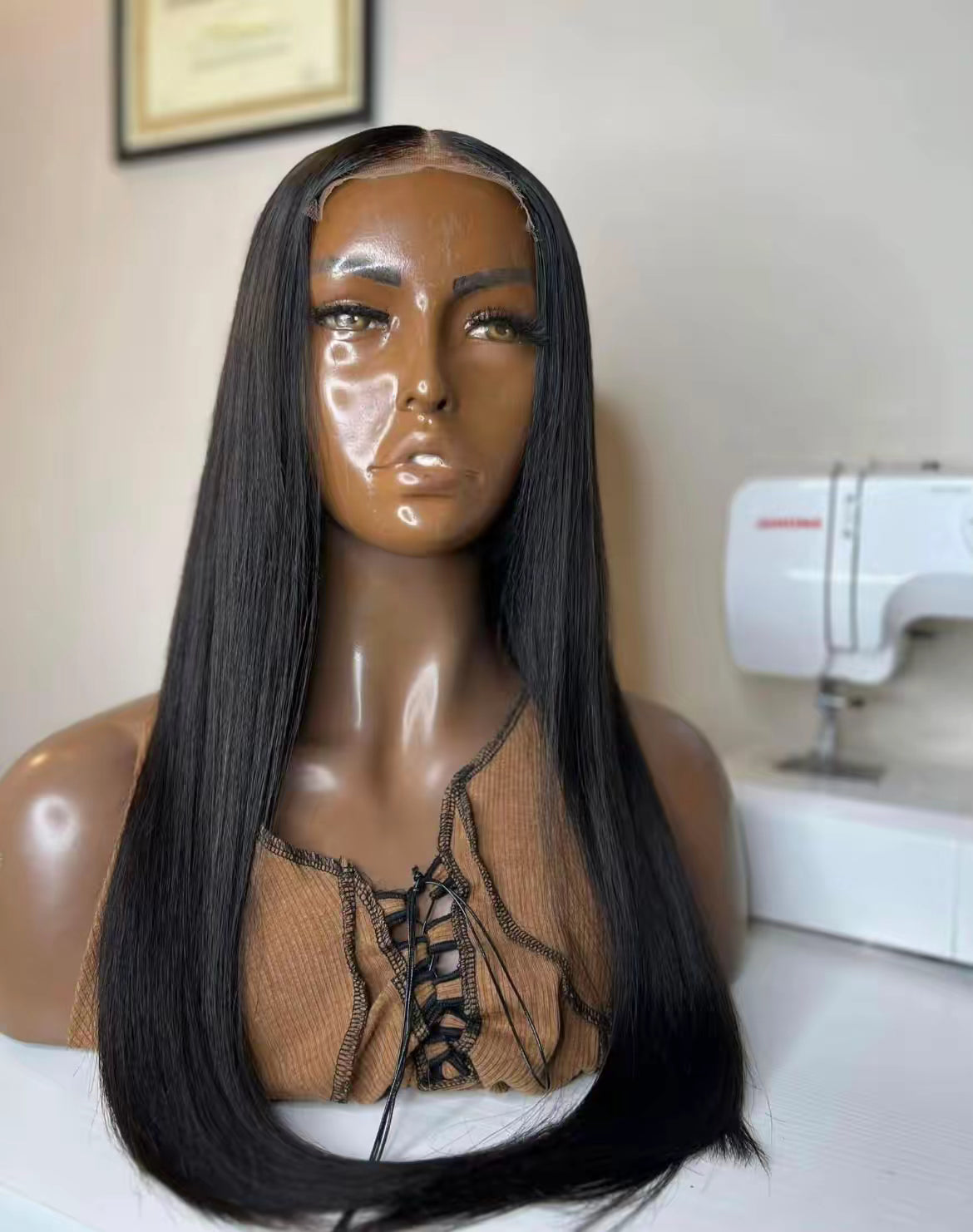 4x4 GLUELESS JETBLACK LAYERED WIG