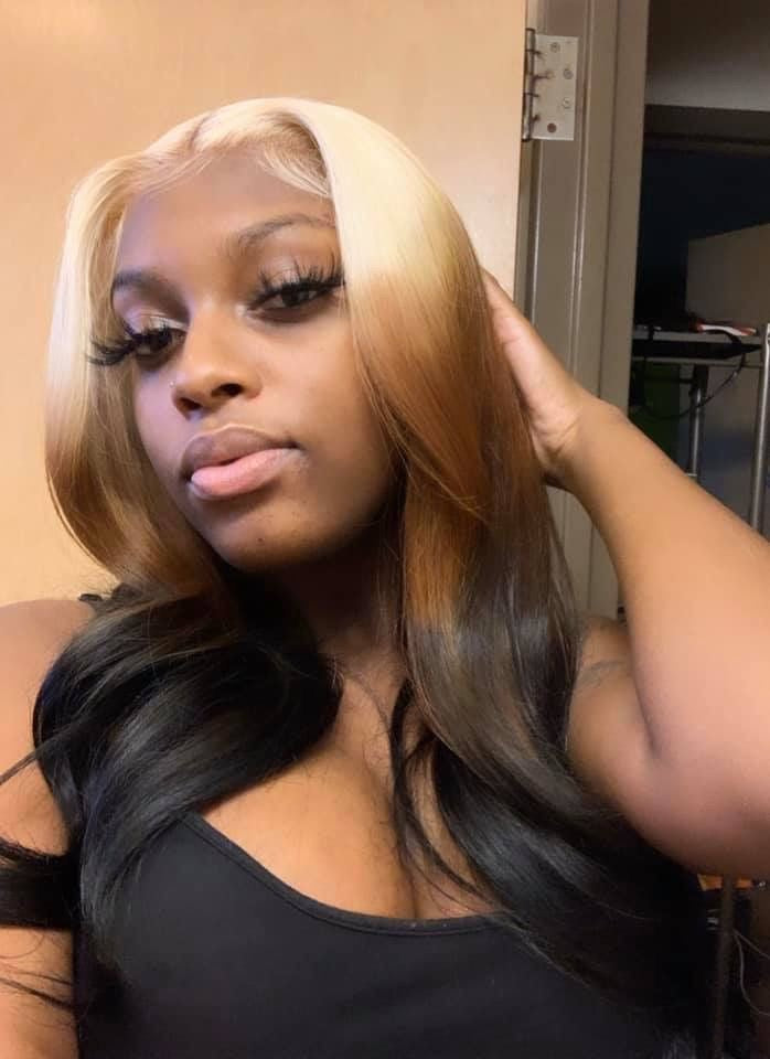 OMBRE GRADIENT BLONDE TO BLACK FULL FRONTAL