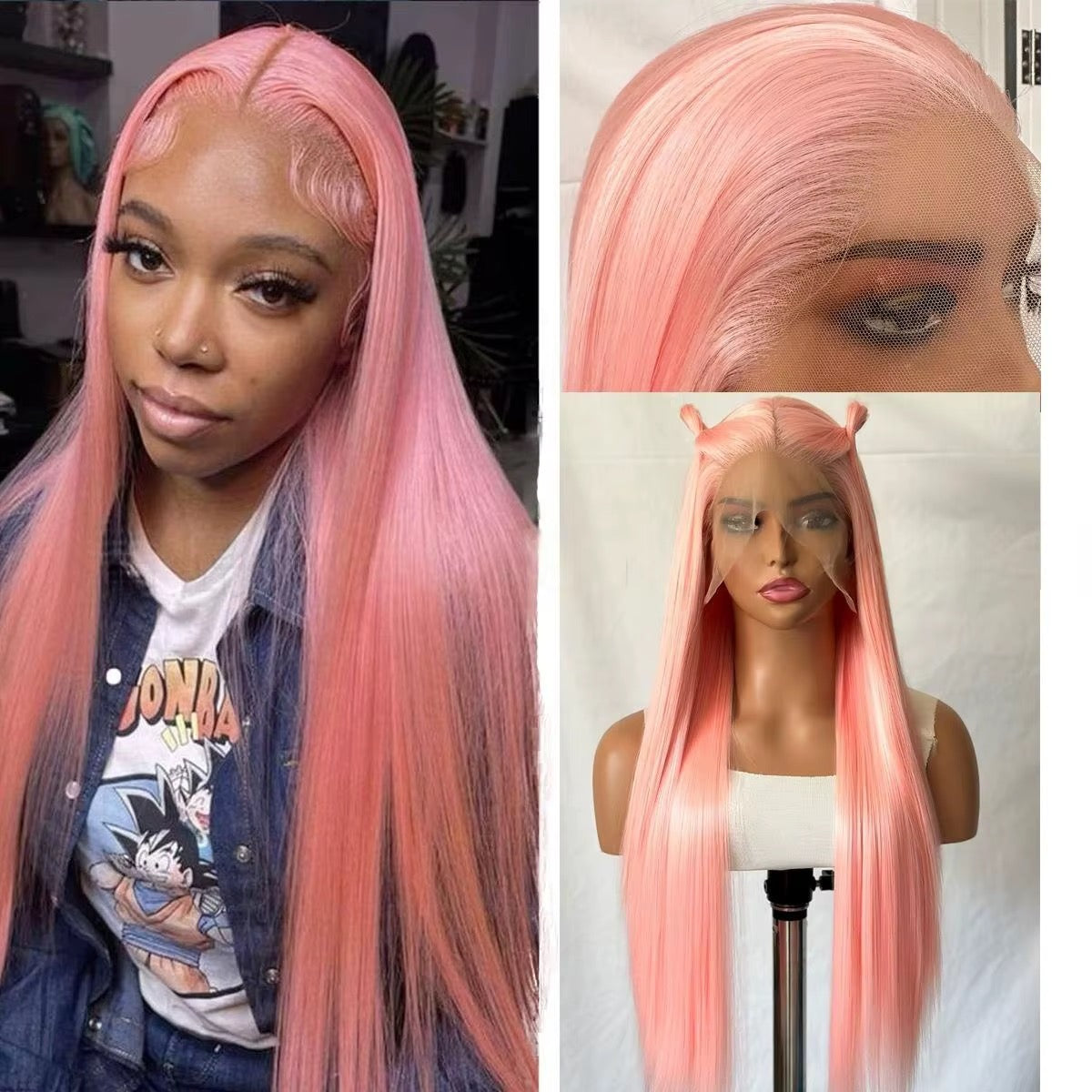 Blush pink bone straight