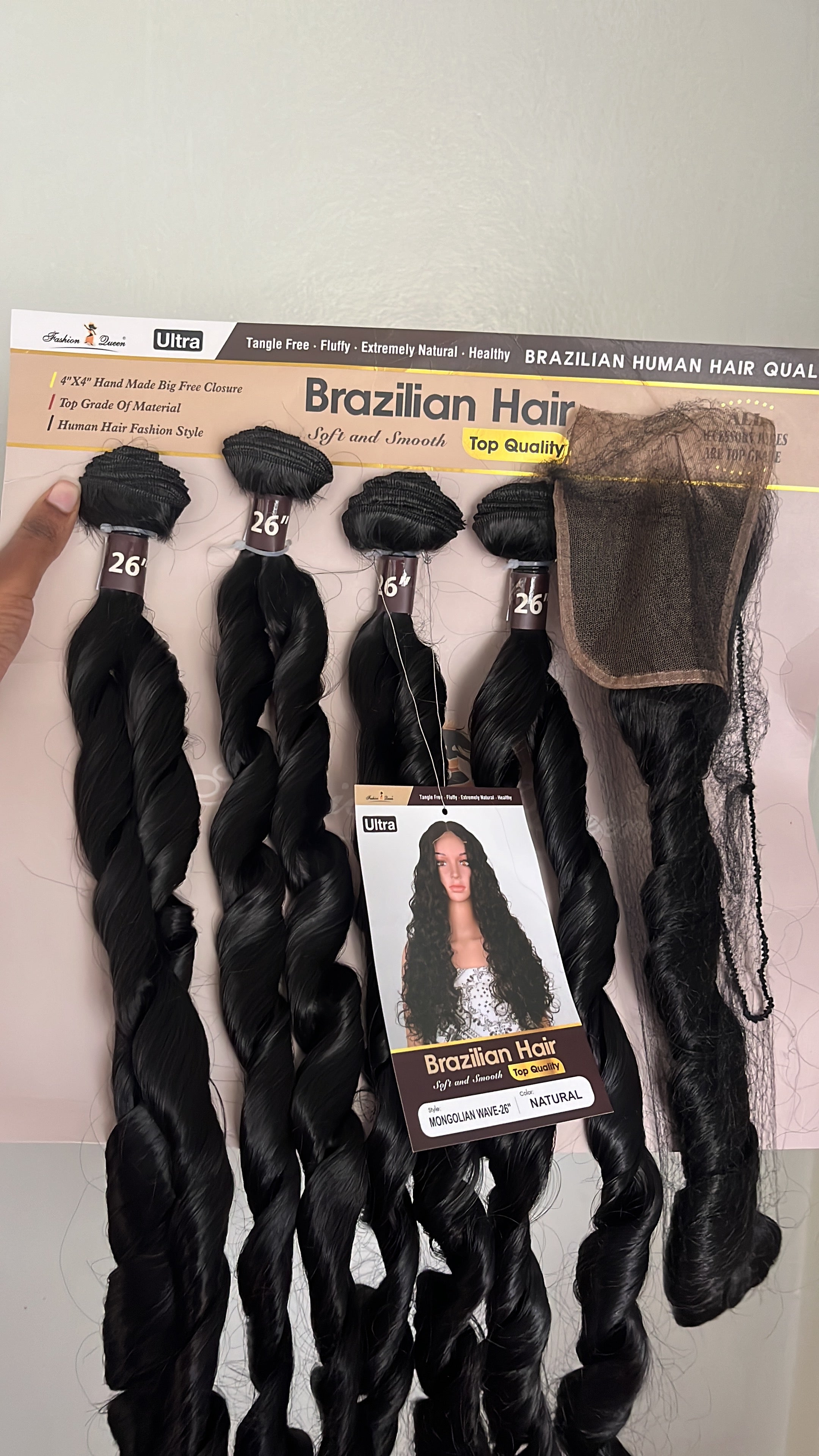 Mongolian curl packet hair